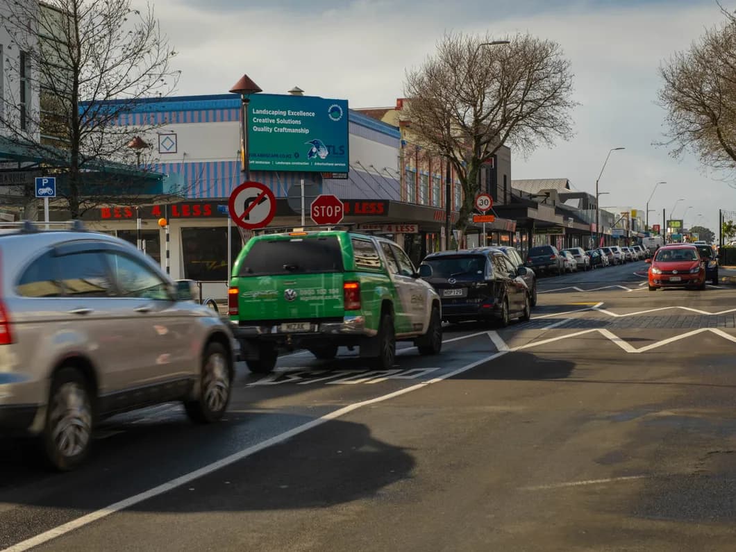 Digital Billboard on corner of Gover & Devon Streets, New Plymouth.