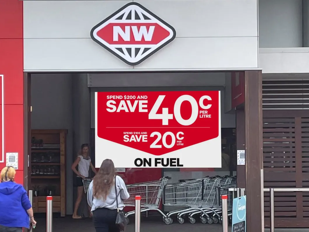 Billboard at supermarket